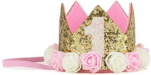 Party Propz 1st Birthday Cap First Birthday Crown for Baby Girl Crown for 1 Year Baby Birthday Hats for Kids Birthday Caps for Kids Birthday Crowns For Girls Birthday Cap for 1st Birthday