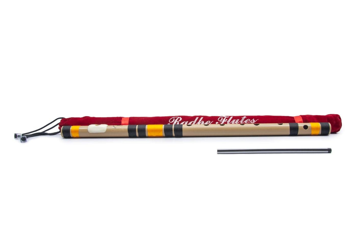 Radhe Flutes PVC Fiber B Natural Bansuri Middle Octave Right-Handed – Durable Flute with Velvet Cover, Crack-Resistant, Authentic Bamboo-Like Sound, Beginner Course Included