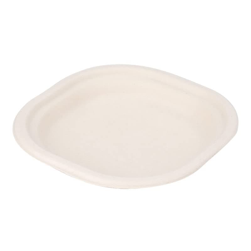e kysa basics Disposable Square Bagasse Plates 12 inches Set of 20 pcs Beige