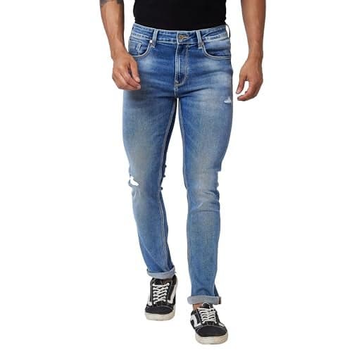 Spykar Men's Rover Regular Fit Mid-Rise Casual Jeans Light Blue