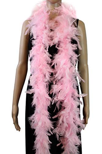 40 Gram 72 Long Turkey Chandelle Feather Boa Dancing Wedding Crafting Party Dress Up Halloween Costume Decoration baby pink