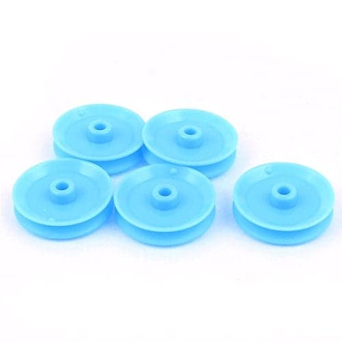 uxcell 5 Pcs Plastic 29mm Diameter 6mm Thickness DIY Gear Band Pulley Blue