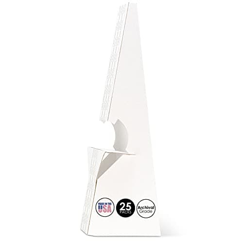 Lineco Self-Stick Double Wing Easel Back, 12 inches, White, Package of 25 (L328-1238)