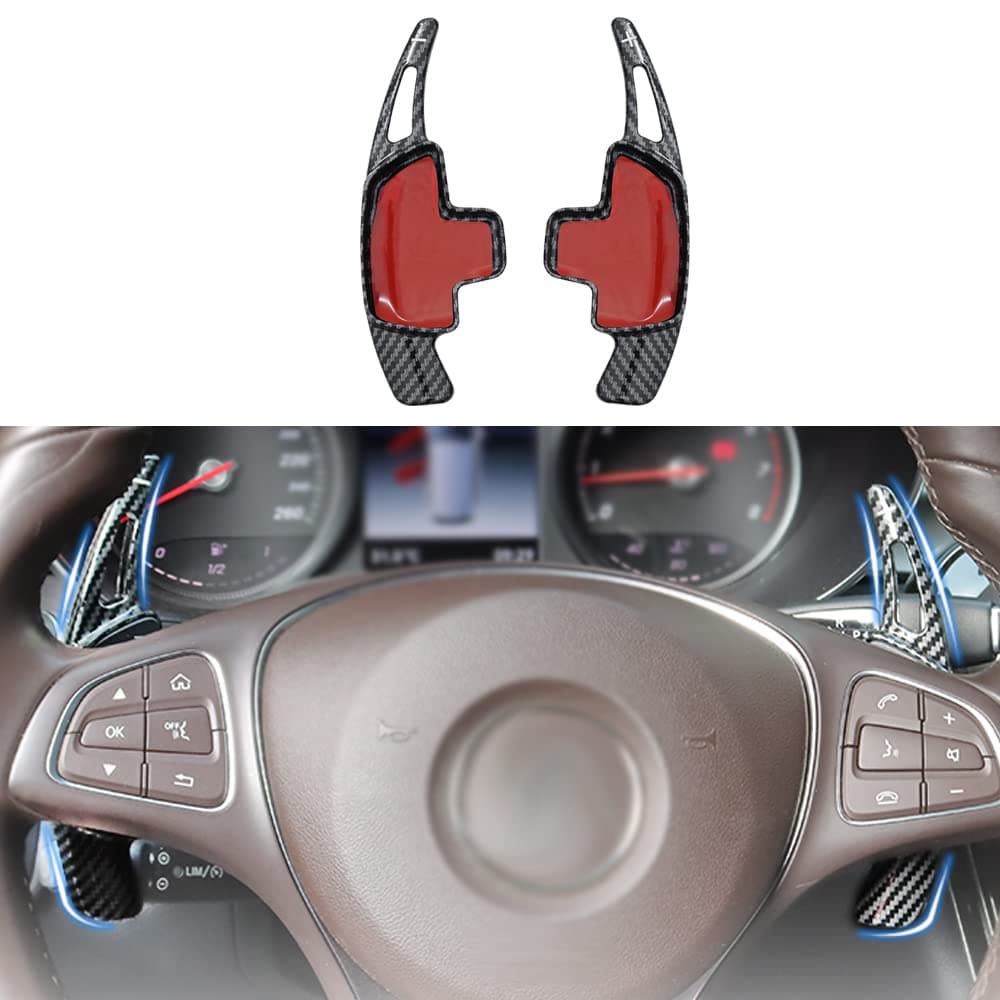 Karltys Carbon Fiber Steering Wheel Paddle Shifter Extension for Mercedes Benz B C GLA GLC GLE S Class Car Steering Wheel Shift Paddle Extended Trim Cover 2PCS Mercedes Benz Accessories