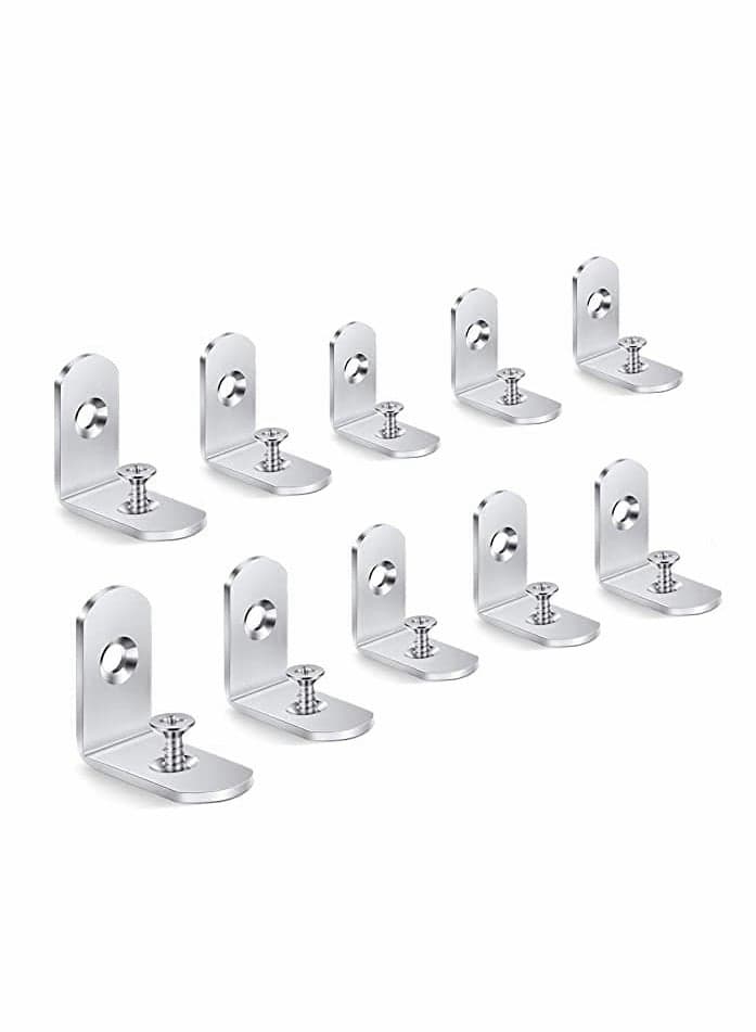 10 Pieces Corner Brace L Brackets Heavy-Duty 30 mm x 30 mm Right Angle Brackets Metal Corner Brackets 90 Degree Bracket for Wood Shelves Dressers Chairs with Screws