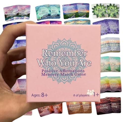 Positive Affirmations Memory Matching Game REMEMBER WHO YOU ARE Therapy Games for School Counselors and Therapists Positive Affirmation Cards Game for Adolescents Teens and Adults