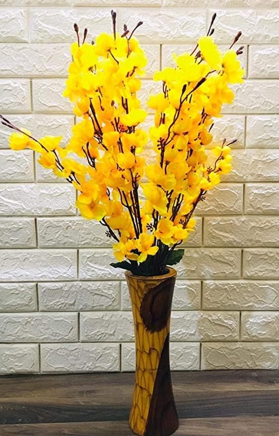 Everbuy Plastic Artificial Flowers For Home Decoration Cherry Blossom (7 Branches, 60 Cm Long) Vase Not Included