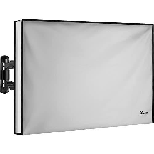 Garnetics Outdoor TV Cover 50 Inch – Waterproof, Weatherproof TV Enclosures with Smart Shield Screen Protectors, Ideal for Outdoor Use, Moving, and Storage - Gray
