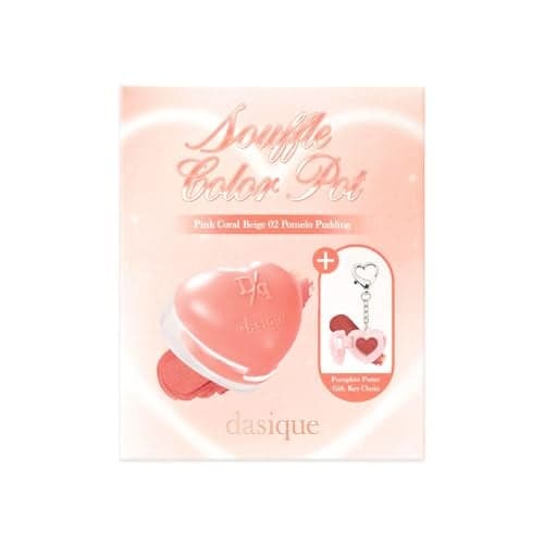 dasique Souffle Color Pot Special Set d02 Pomelo Pudding korean makeup Makeup Blush Buildable SilkySmooth Texture BuiltIn Mini Brush MultiUse Cheek and Lip