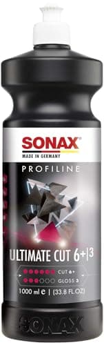 SONAX Ultimate Cut Compound Heavy Cutting Abrasive Polish for P1000 Sanding Marks Deep Paint Defects Surface Imperfections WaterBased Step 1 Correction Formula 1L 33oz 239300