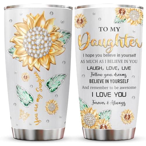 Muilzon Daughter Gift from MomDad Tumblers 20oz Gifts for Daughter from MotherFather Coffee Mug Christmas Mothers Day Birthday Gift Ideas for Adult Daughters Cup