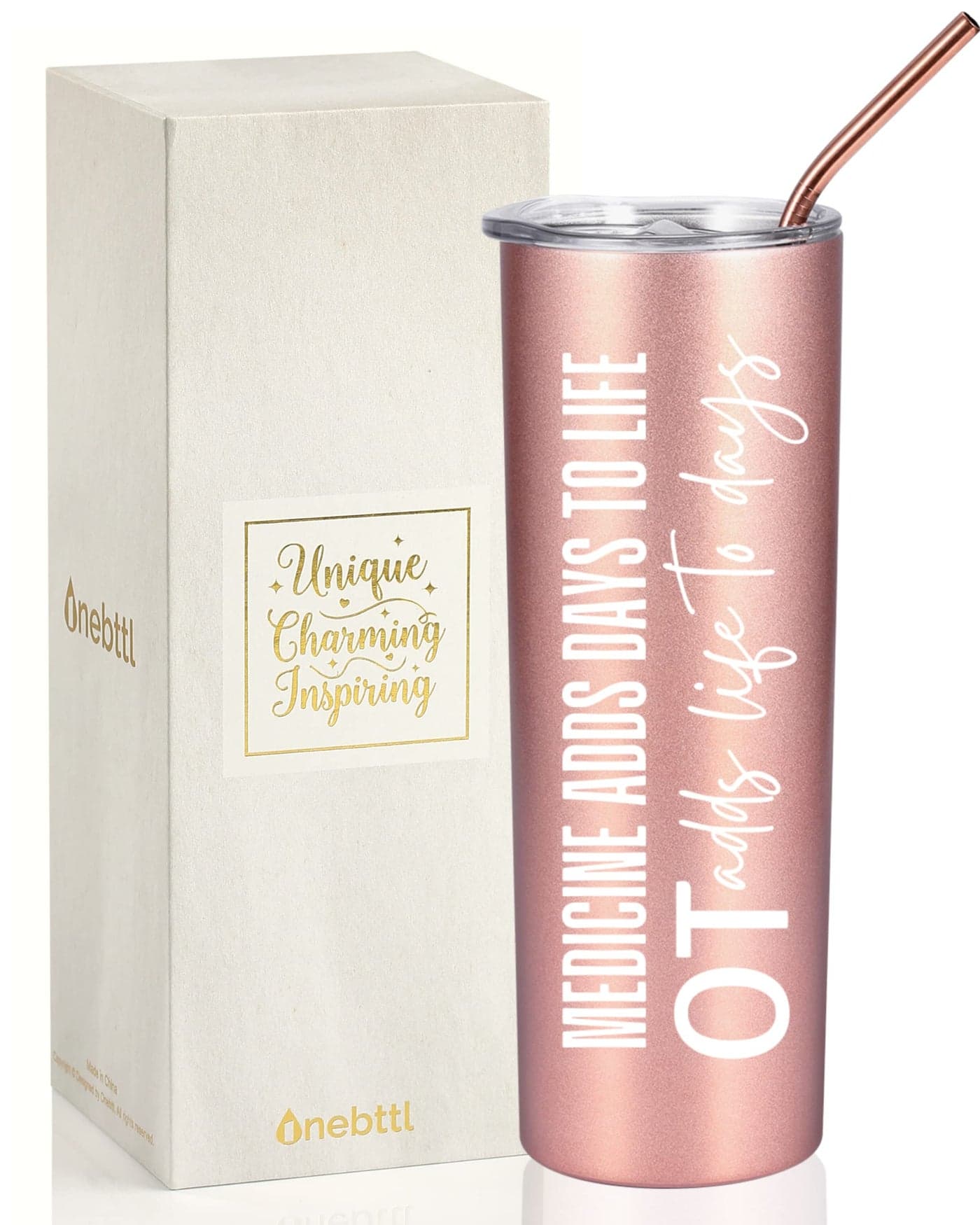 Onebttl Occupational Therapist Gifts for Women Appreciation Gifts for OT on World Occupational Therapy Day Birthday and Christmas 20 oz Insulated Stainless Steel TumblerOT Adds Life to Days