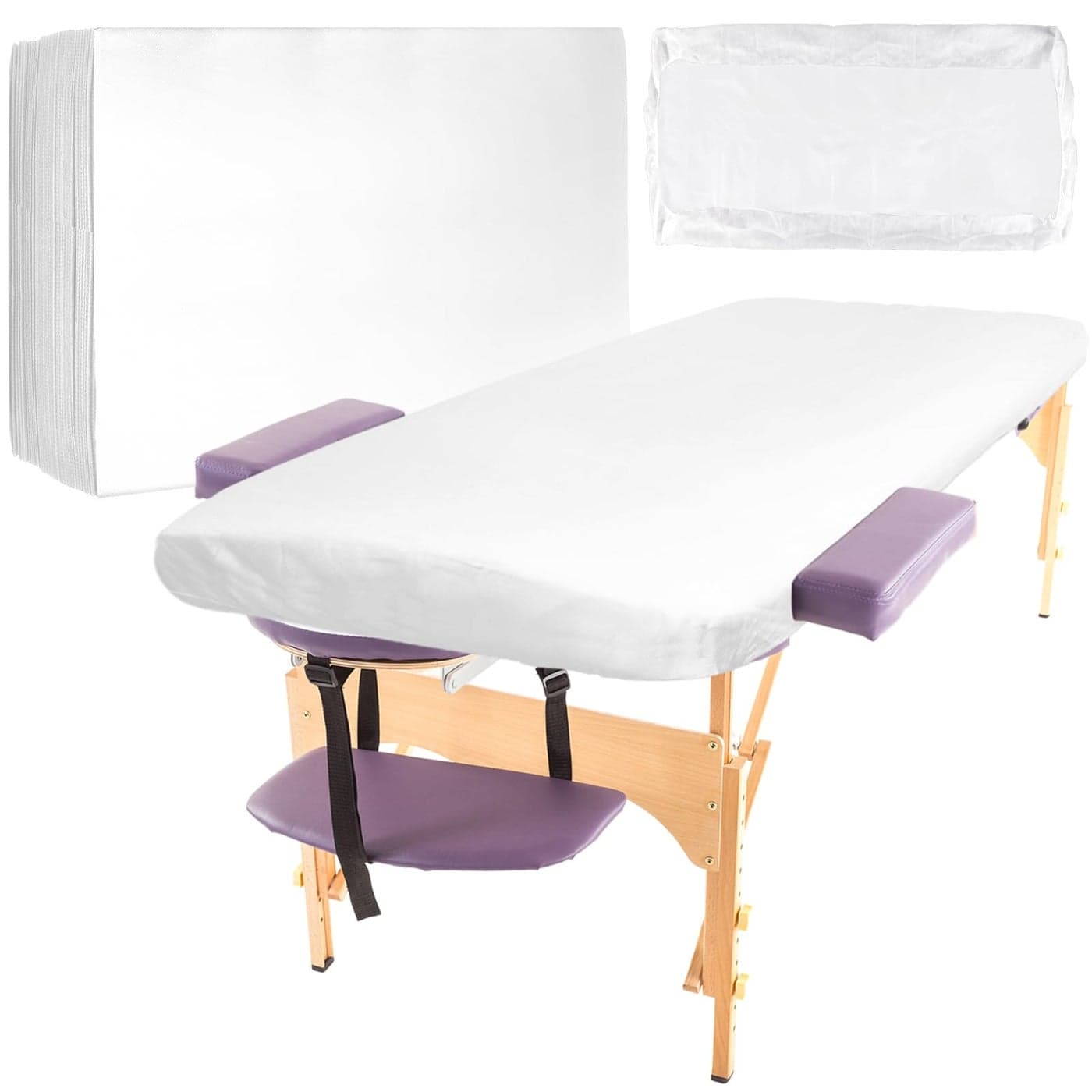 Mixweer 30 Pcs 39 x 87 Disposable Massage Table Sheets Fitted Non Woven Spa Bed Cover Bed Sheets Breathable Not Oil Proof Massage Table Protective Cover for Beauty Salon Facial BodyWhite