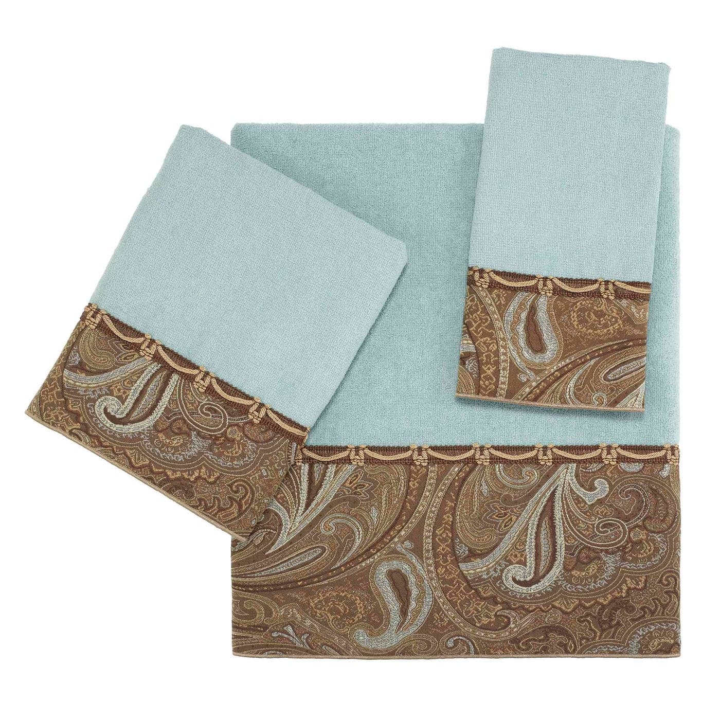 Avanti Linens 3pc Towel Set Soft Absorbent Cotton Towels Bradford Collection Mineral