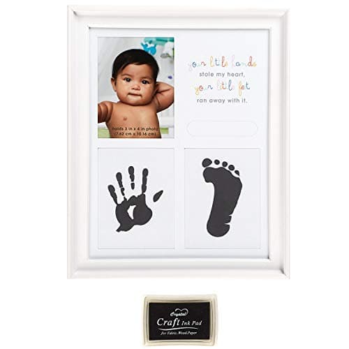 CR Gibson Your Little Hands Stole My Heart and Your Little Feet Ran Away with It Foot Print and Hand Print Baby Photo Frame 875 x 108