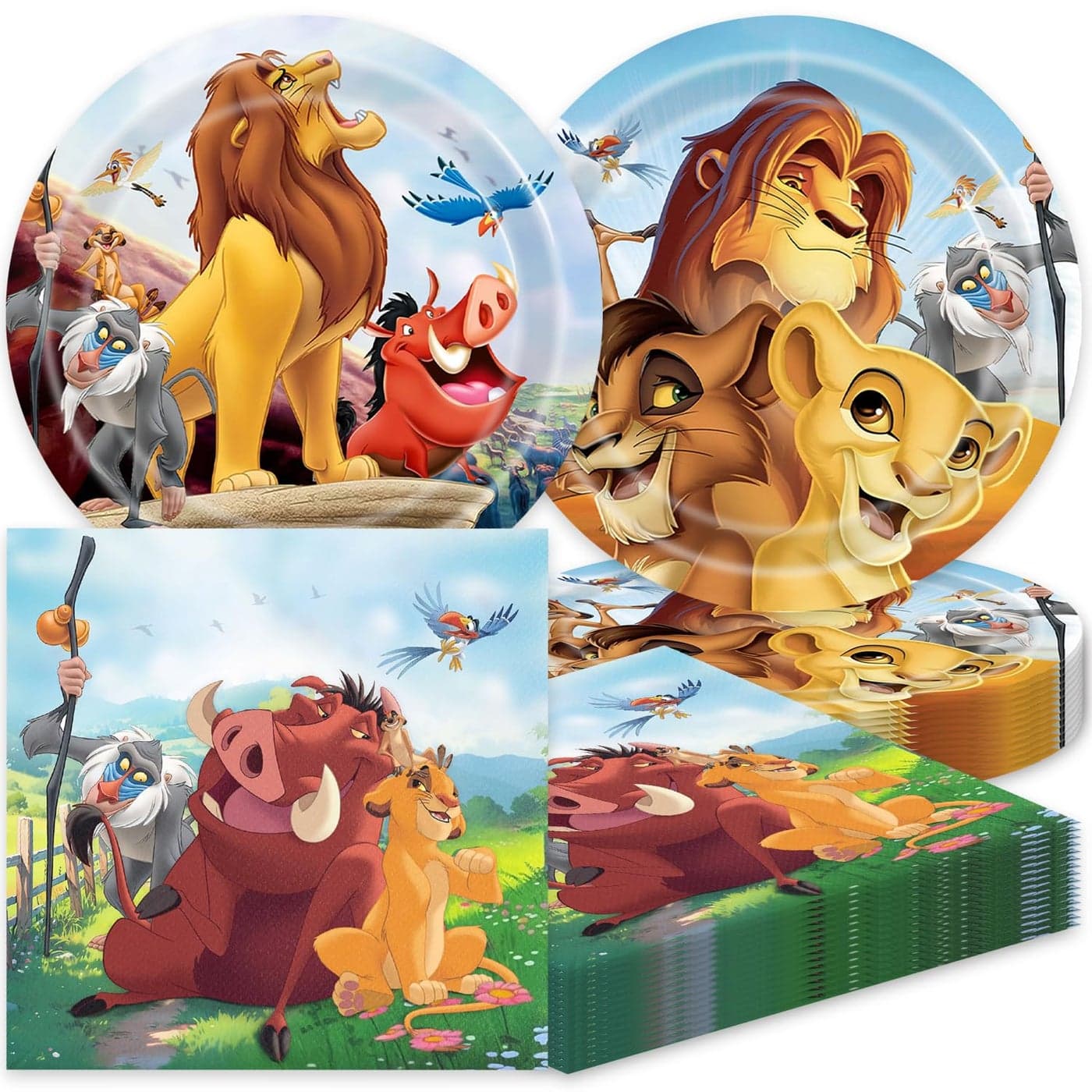Omto 40Pcs LionKings Party Supplies include 20 plates 20 napkins for the LionKings birthday party Decoration