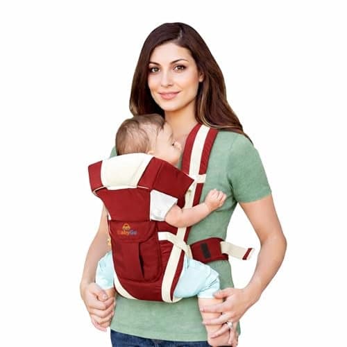 BabyGo Kid Seat Baby Hip Carrier 4-in-1 Adjustable Baby Carrier Cum Kangaroo Bag| Front, Back|for 6 to 24 Months Baby|Newborn to Toddler Carrier|Safety Belt & Buckle Straps|Up to 15 Kgs (Maroon)