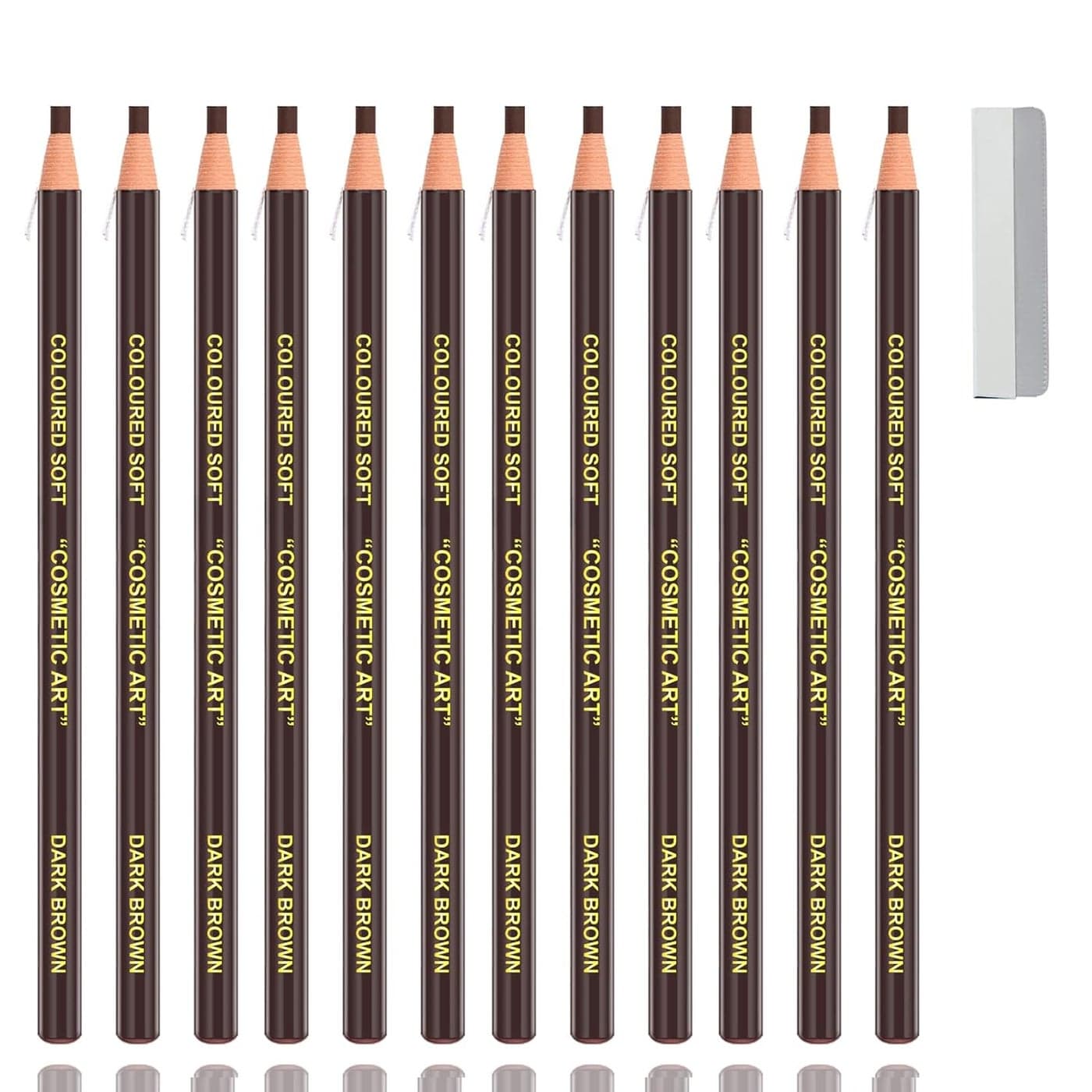 AWCCXMYM Eyebrows Pencil Microblading Eyebrow Pen Supplies Pull Cord Peeloff Brow Pencil Create LongLasting Clear Wild Eyebrows 12 Dark Brwon