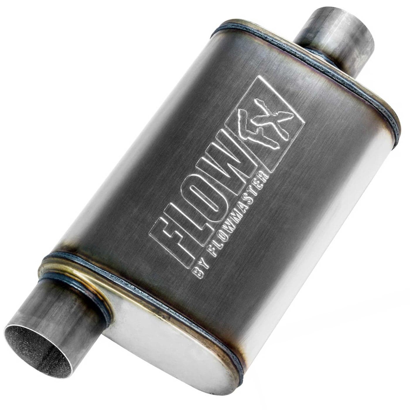 Flowmaster Flow FX Chambered Muffler 300 Offset In 300 Center Out Moderate Sound Stainless Steel Affordable Performance for Modern Trucks Muscle Cars Daily Drivers 71229