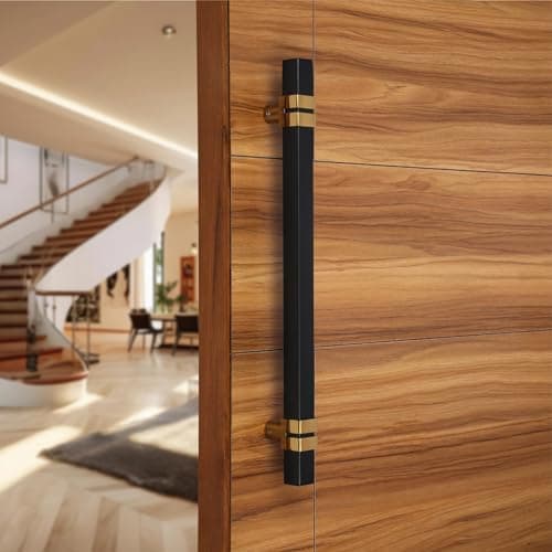 LAPO 24 inch Square Stainless Steel Door Handle for Main Door/Glass Door Pull Push Handle/Main Door Handle for All Door-Pack of 1 | Black-Gold Finish | 3 Years Warranty