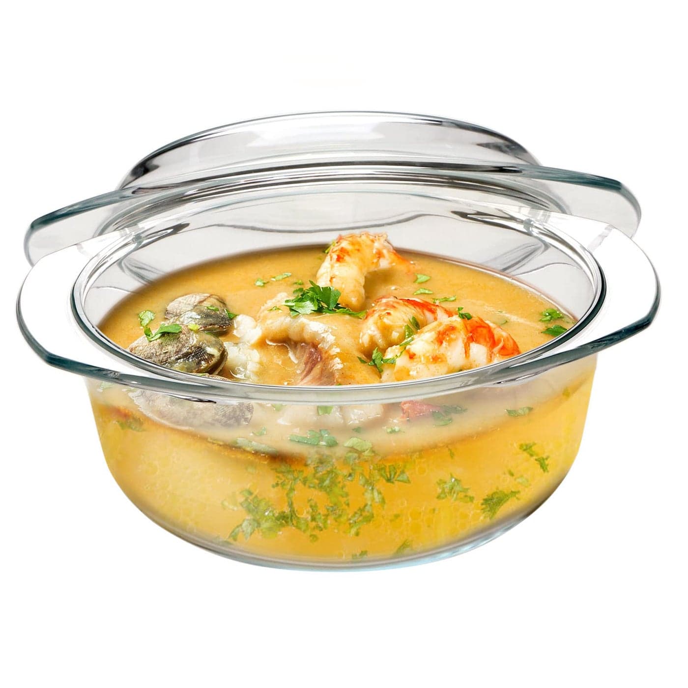 NUTRIUPS Small Round Glass Casserole Dish with lid15 L glass bowl with glass lid Microwave and Oven Safe