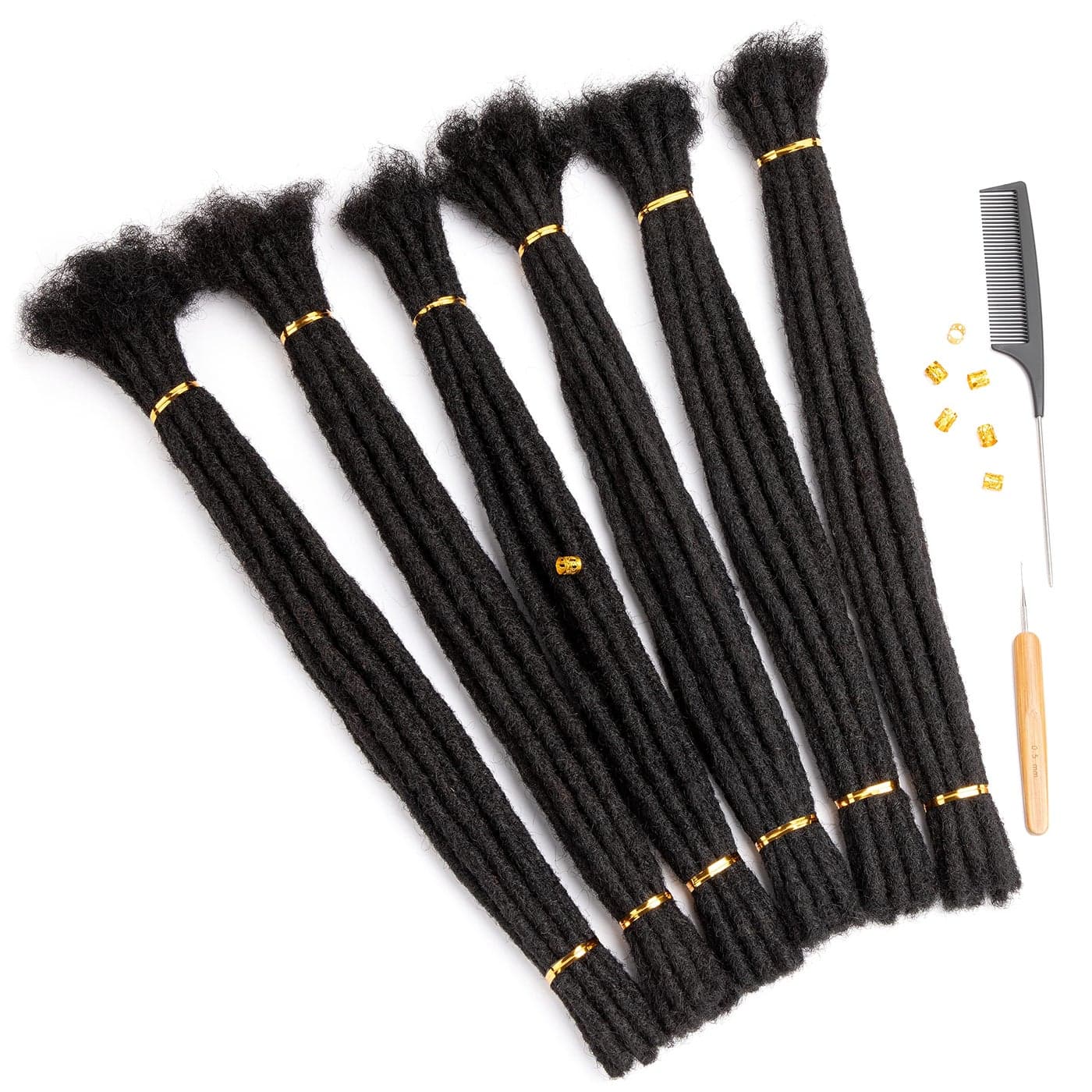 100 Human hair Dreadlocks Extensions 16 inch Afro Kinky Black 60 Strands 06cm Fashion Crochet Braiding Hair For Women by Originea 16 Inch 1B60 Locs