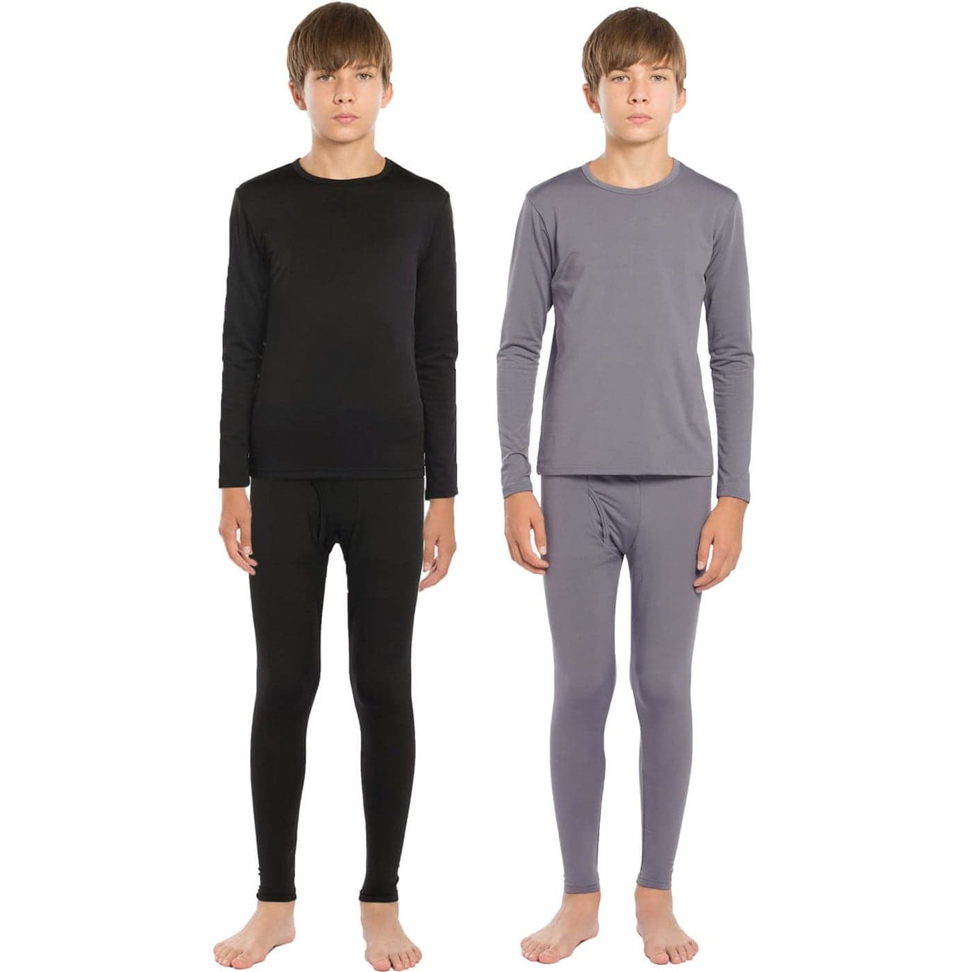 ViCherub Boys Thermal Underwear Set Long Johns for Kids thermals Top Bottom Knit Base Layer Fleece Lined Winter Warm 2 Sets for Boy