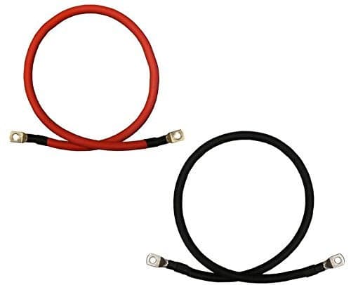 10 AWG Gauge Red Black Pure Copper Battery Inverter Cables Solar RV Car Boat 5 feet 38 in Lugs