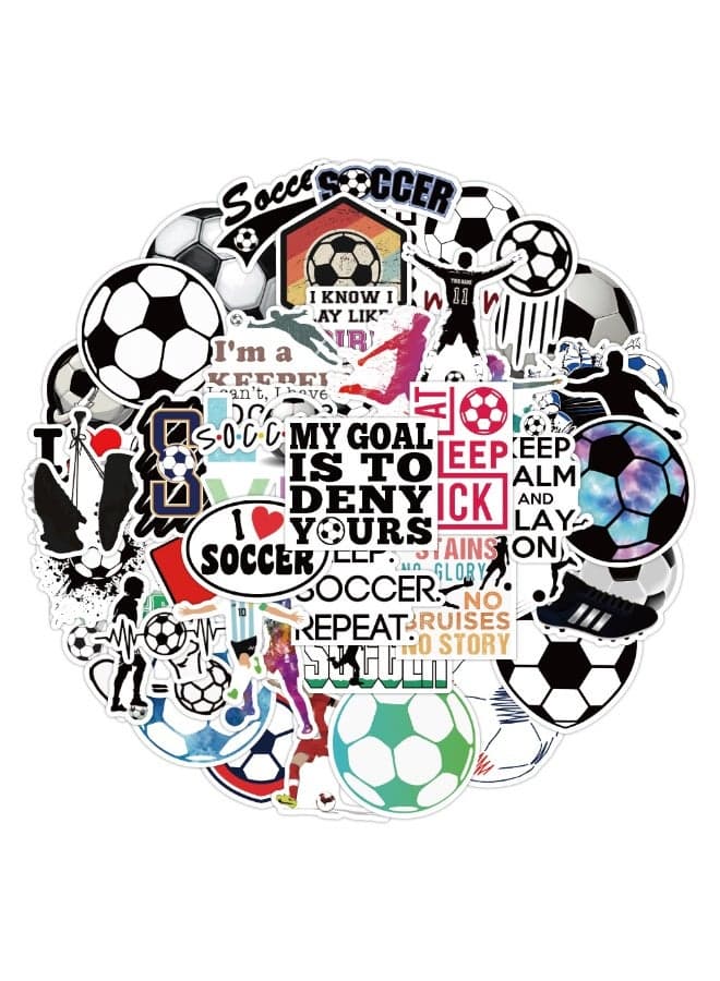 50PCS Soccer Stickers Set - World Cup Fan Stickers, Creative Waterproof Stickers For Water Bottle Notebook Room Decoration, Football Match Sports Stickers, Decoration Supplies, Laptop Stickers, Waterproof Stickers For Wardrobe Car Scooter Phone Suitcase Guitar