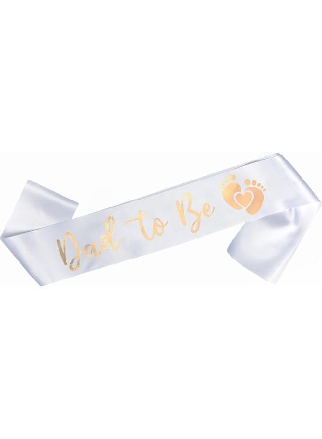 OMISS White Sash and Gold for Your Baby Shower (Dad to Be)