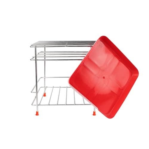 Zepdos Stainless Steel Stand Heavy Duty Matka Stand with Bottom Tray, Jar Holder for Kitchen, Water Jar Holder, Matka Rack, Multipurpose Rack for Kitchen (19 x 20 x 20 CM) (Pack of 1)