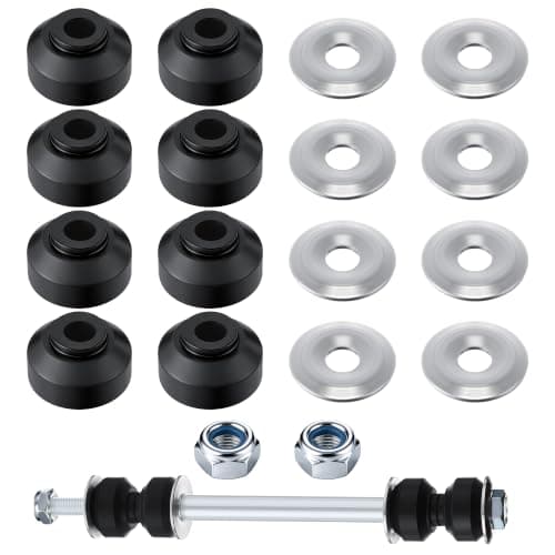 Meonum 8 Set 38 Universal Sway Bar End Link Bushing Repair Kit 8 Rubber Grommets 8 Washers 2 Nuts Suspension Stabilizer Link Bushing Replacement for Cars Trucks SUVs to Restore Handling