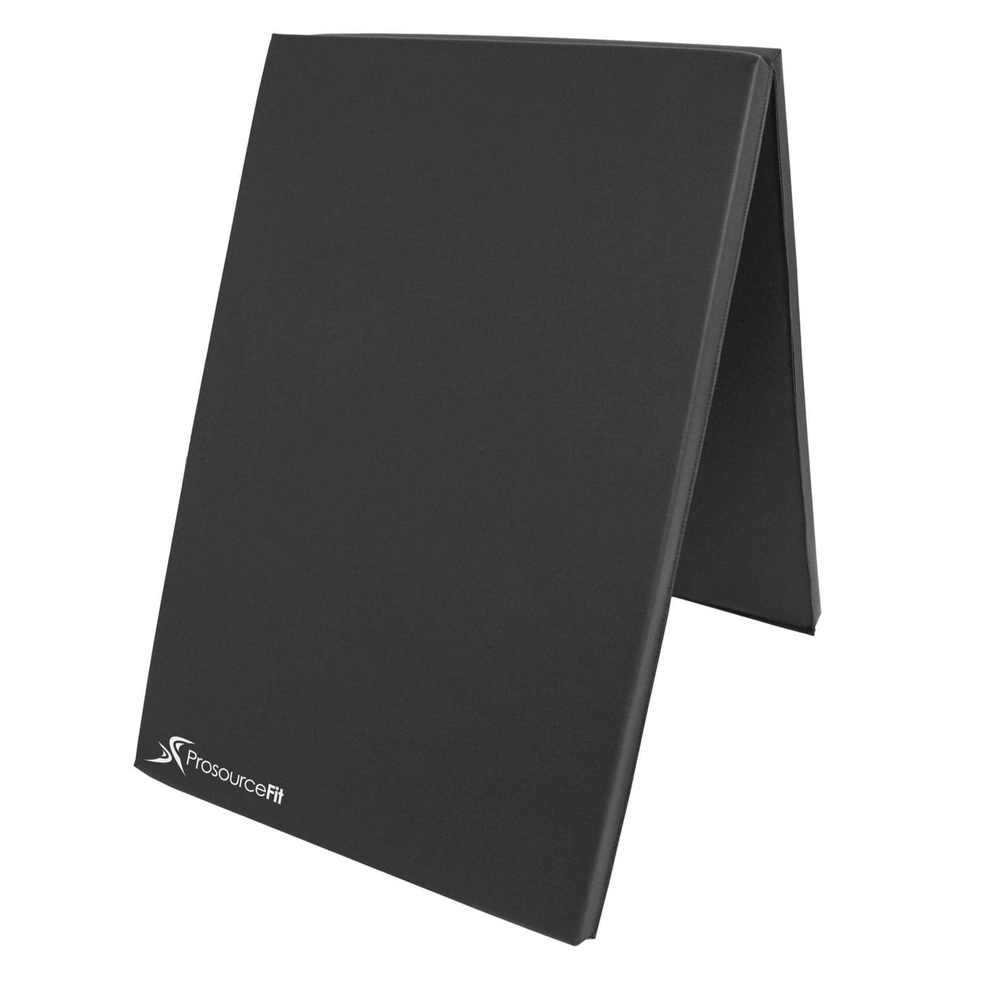 ProsourceFit BiFold Folding Thick Exercise Mat 6x2 with Carrying Handles for MMA Gymnastics Core Workouts Black