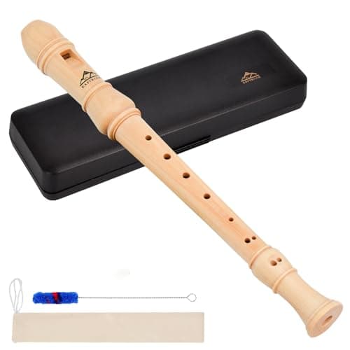 Eastrock Soprano Recorder German fingering C Key Beginners Recorder Instrument for Adults, 3 Piece Recorder With Hard Case(Maple Wood)