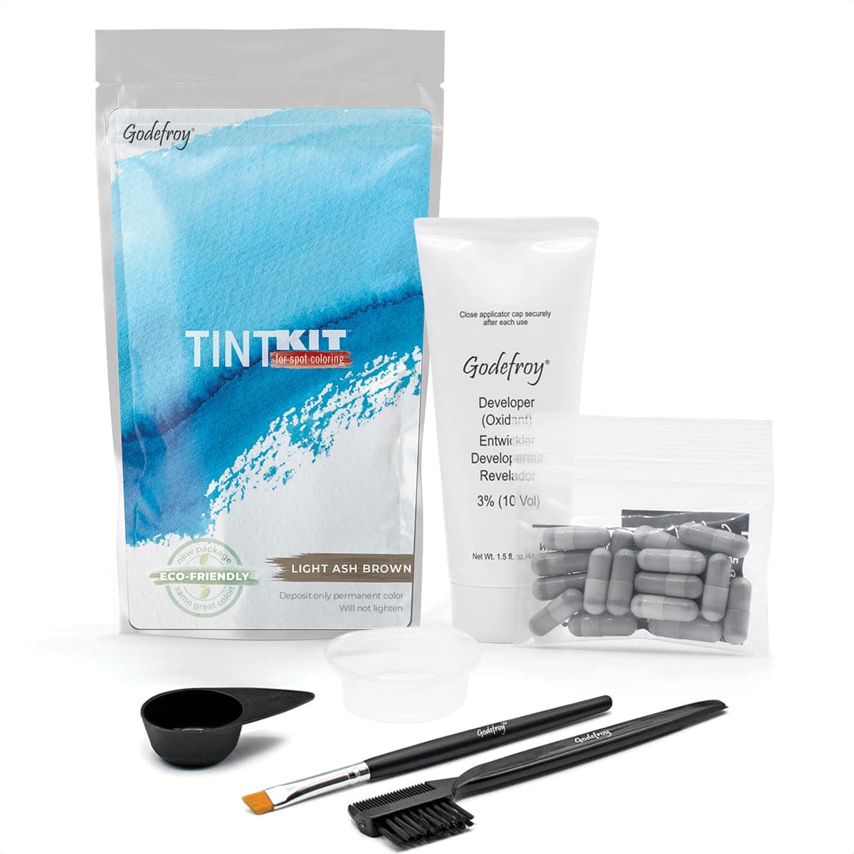 Godefroy Hair Color Tint Kit Light Ash Brown 20 Applications
