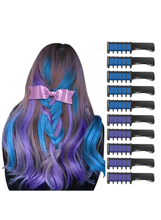 MSDADA Blue and Purple Hair Chalk for GirlsNew Hair Chalk Comb Temporary Bright Washable Hair Color Dye for KidsGirls Toys Gifts for BirthdayEasterChristmasHalloween