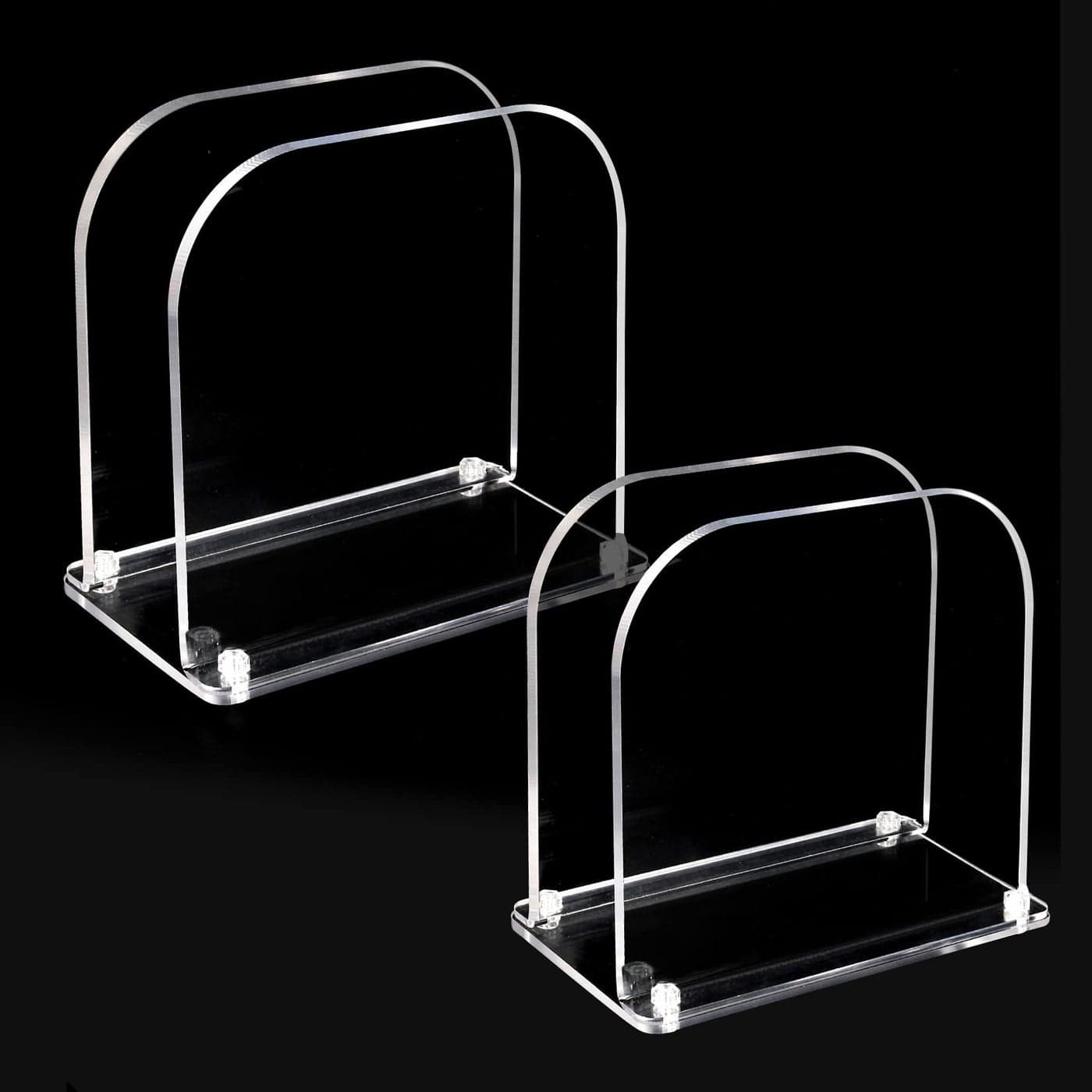 YesFresh Napkin Holder Clear 2Count SetUpright Windproof Napkin Holders for KitchenAssembly Home Dco Acrylic Tissue Dispenser for Dinner KitchenClear