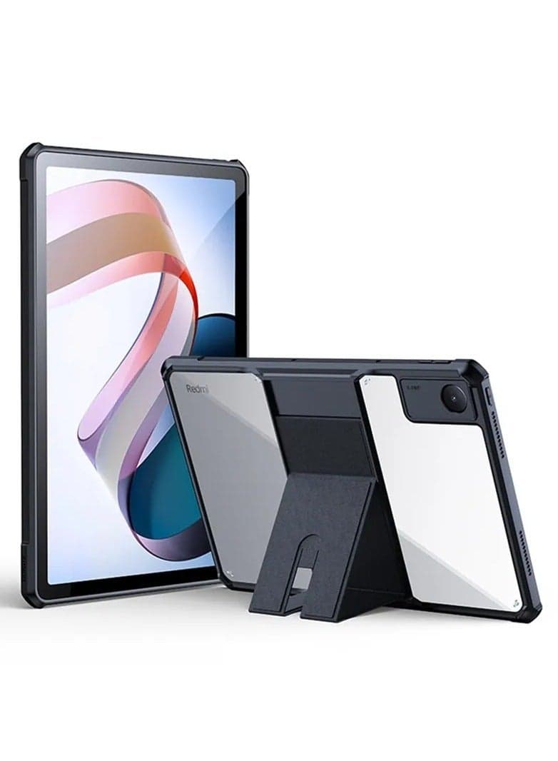 Soft TPU Air Cushion Edge Bumper Case with Foldable Stand for Xiaomi Redmi Pad 2022 10.6 Inch Clear Hard PC Protective Cover