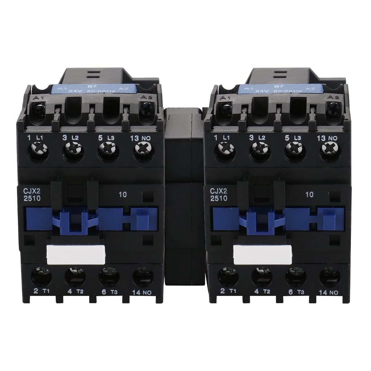 Baomain CJX22510 AC Contactor with Interlock24VAC 25A 3Pole 3NO1NC Auxiliary DIN Rail Mount 2Pack