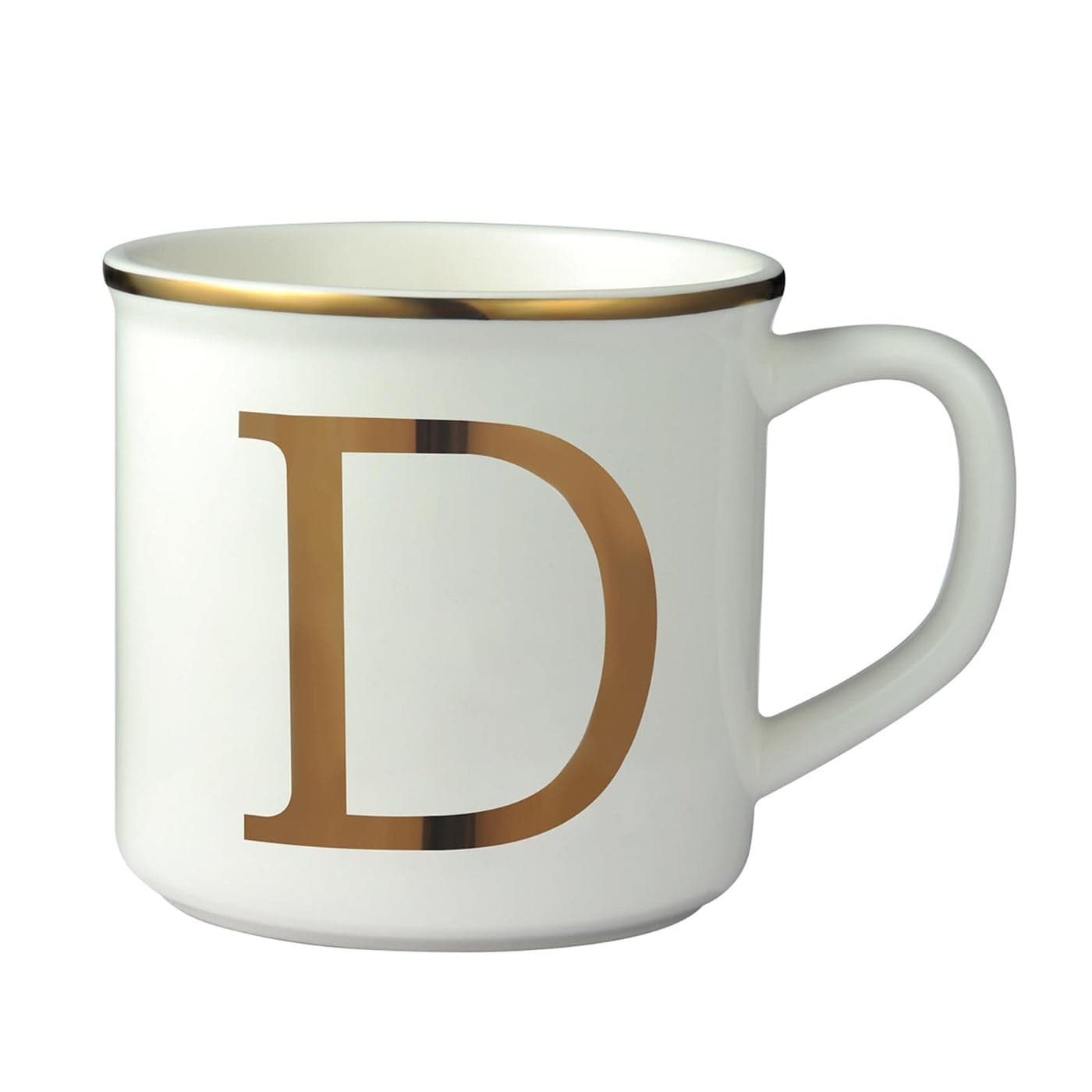 Miicol Ceramic Coffee Mug 16 oz Monogram Coffee Cup Golden Initial Tea Mug Personalized Tea Cup Unique Gift Large Mug for Home Office Letter D