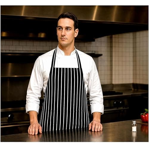 CRAZYWEAVES apron for kitchen cotton Cotton Chef Apron for Women & Men with Adjustable Neck Strap, Front Pocket, Long Waist Ties – Cooking, Kitchen, BBQ, Restaurant Use