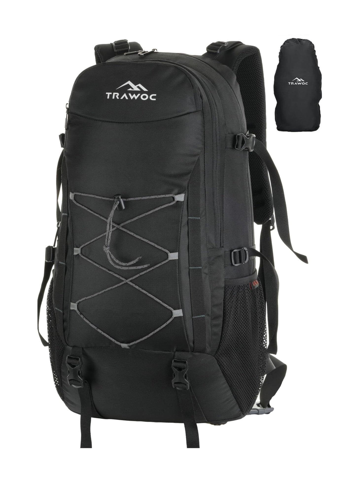 TRAWOC INFERNO 40 Litre Travel Backpack Laptop Backpack for Men and Women Casual Bag for Regular Travelling, Trekking & Hiking Black, LHK003
