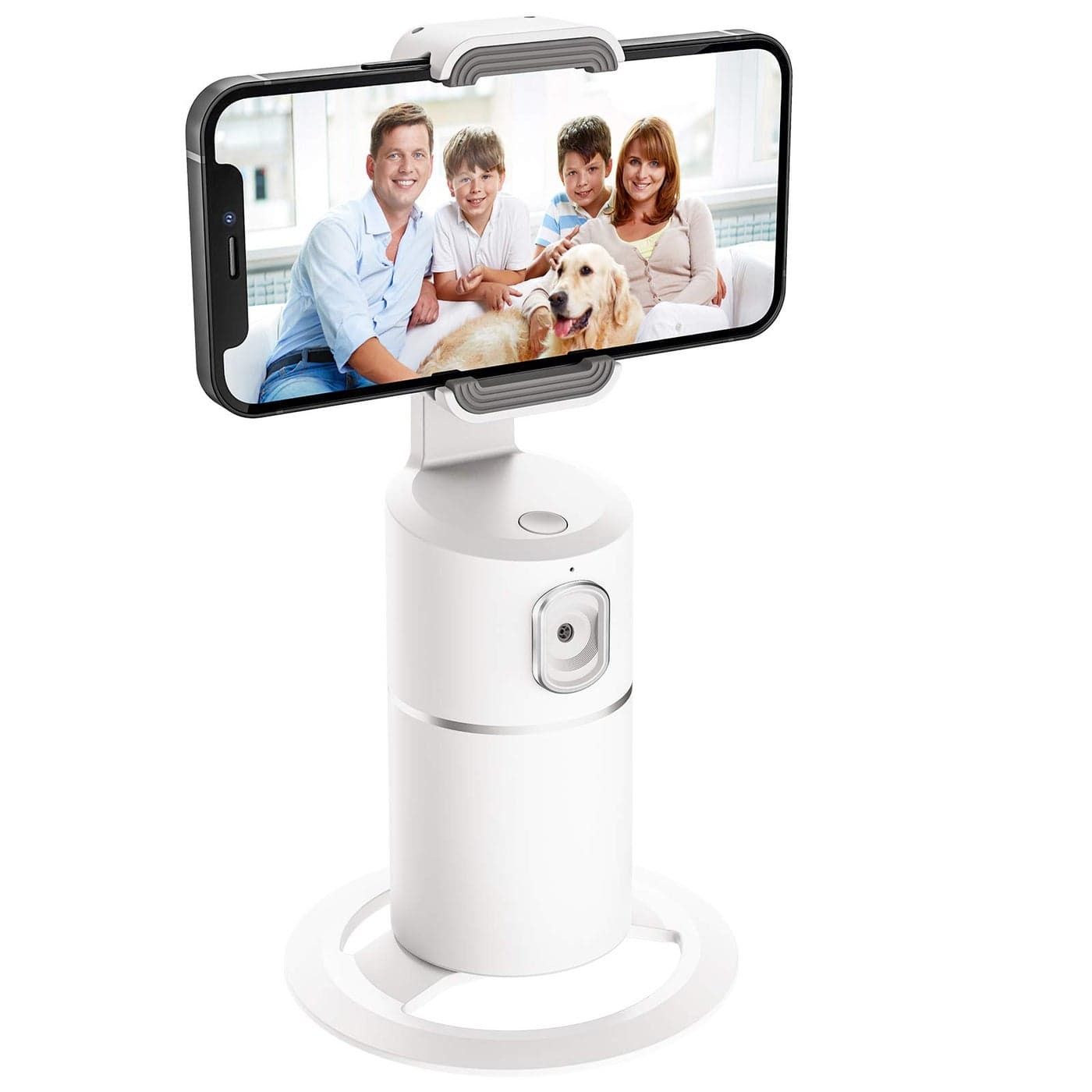 Auto Tracking Phone Holder360 Rotation Face Body Track MountTracking Tripod for Vlog Shooting Live StreamingBuildin BatteryNo APP RequiredWhite