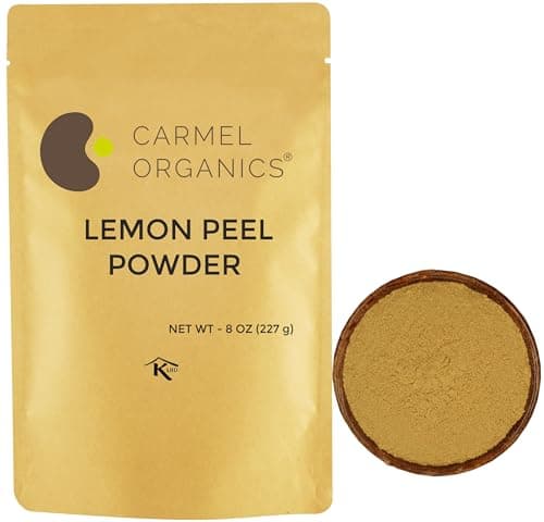 Lemon Peel Powder, 8 Ounce or 227 Grams(Pack of 1) | Pure and Natural | By Carmel Organics | For Skin Care | No Added Preservative | Citrus Limon Powder