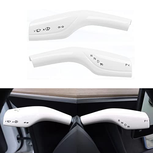 YHCDSEA Steering Lever Cover for Tesla Model 3/Y, Gear Shift Cover Accessory - Decorative Cover (White)