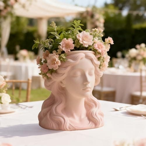 Lovely Girl Flower Vase Pot Resin Mold Epoxy Resin Casting Silicone Mold for DIY Planter Jewelry Pen Holder Container Mould Candle Vessels Craft Perfect for Birthday Gifts Home Office Garden Decor