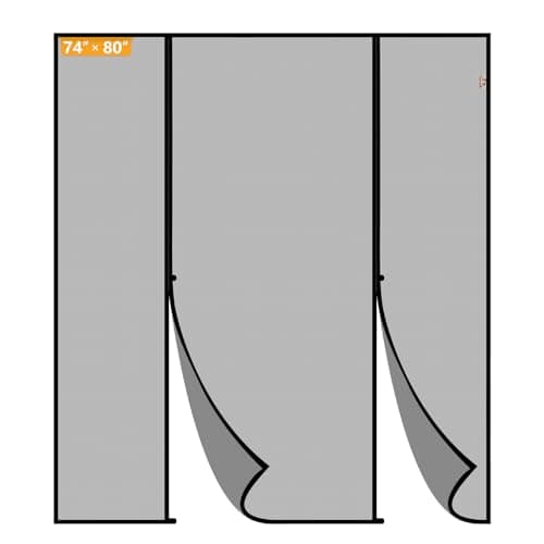 Yotache Magnetic Screen Door Fit Doors 74"x80", Screen Size 76"x81" Double-Sided Opening Reinforced Mesh with Strong Magnets for Sliding Door, Large Front/Back Patio Doors