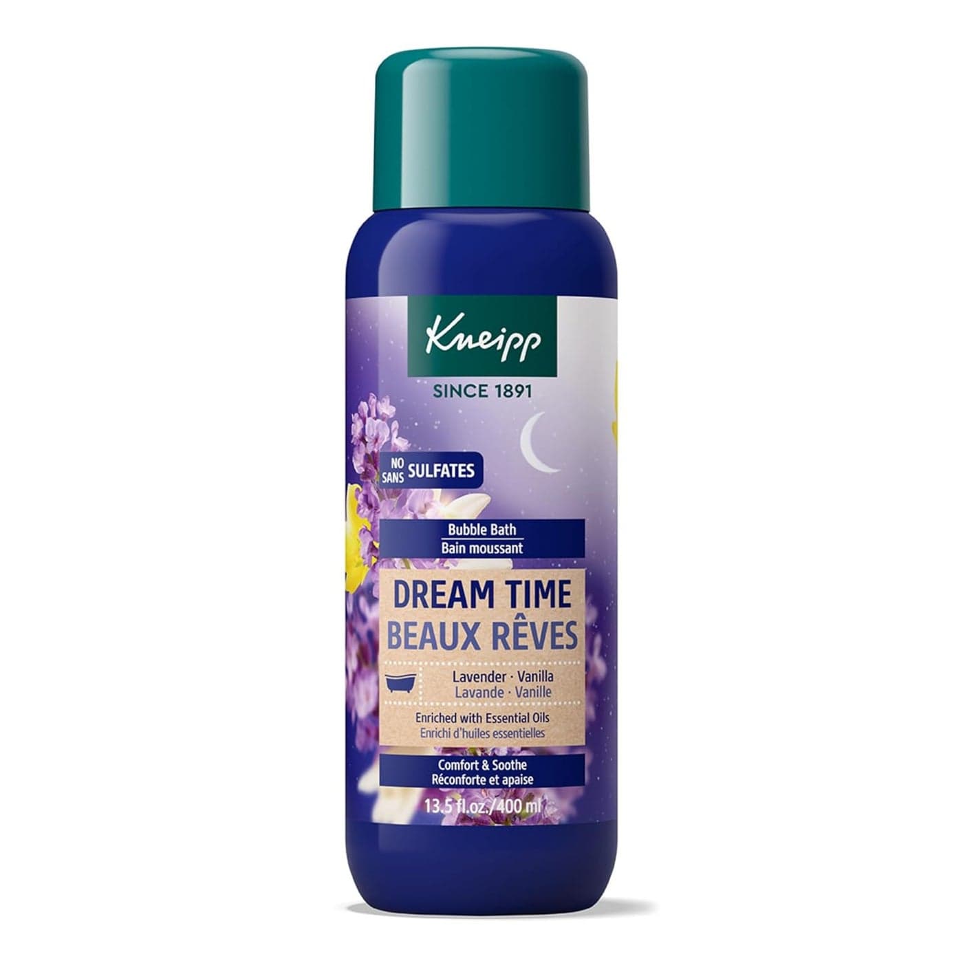 Kneipp Dream Time Lavender Vanilla Aromatherapy Bubble Bath Good for Unwinding Before Bed Vegan Sulfate Free 135 fl oz Up to Eight Baths