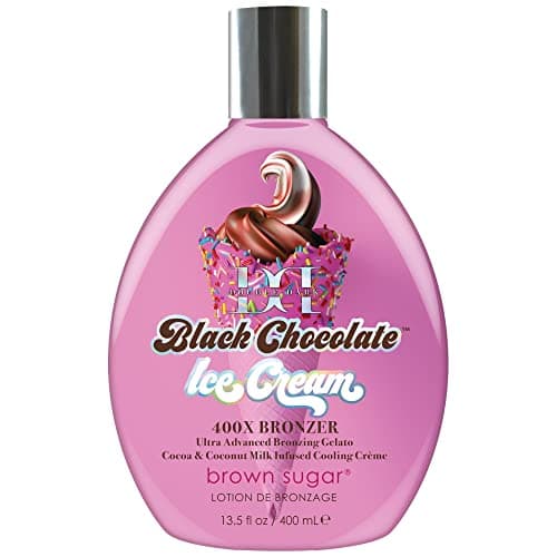 Brown Sugar Double Dark Black Chocolate Ice Cream 400X Bronzer Dark Tanning Lotion 135oz