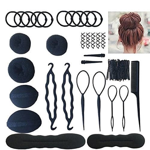 Hair Braiding Tool Hair Accessories For Women Hair Styling Set Hair Topsy Tail Tools Haircut Clamp Hair Bun Maker Hairpins Roller Braid Twist Sponge Hair Design Styling Tools for Hair Styles